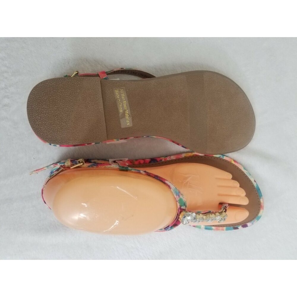 Women's Wild Pair "Camino" Open Toe Casual T-Strap Sandals, Pink Multi, Size 8.5 - Picture 8 of 8